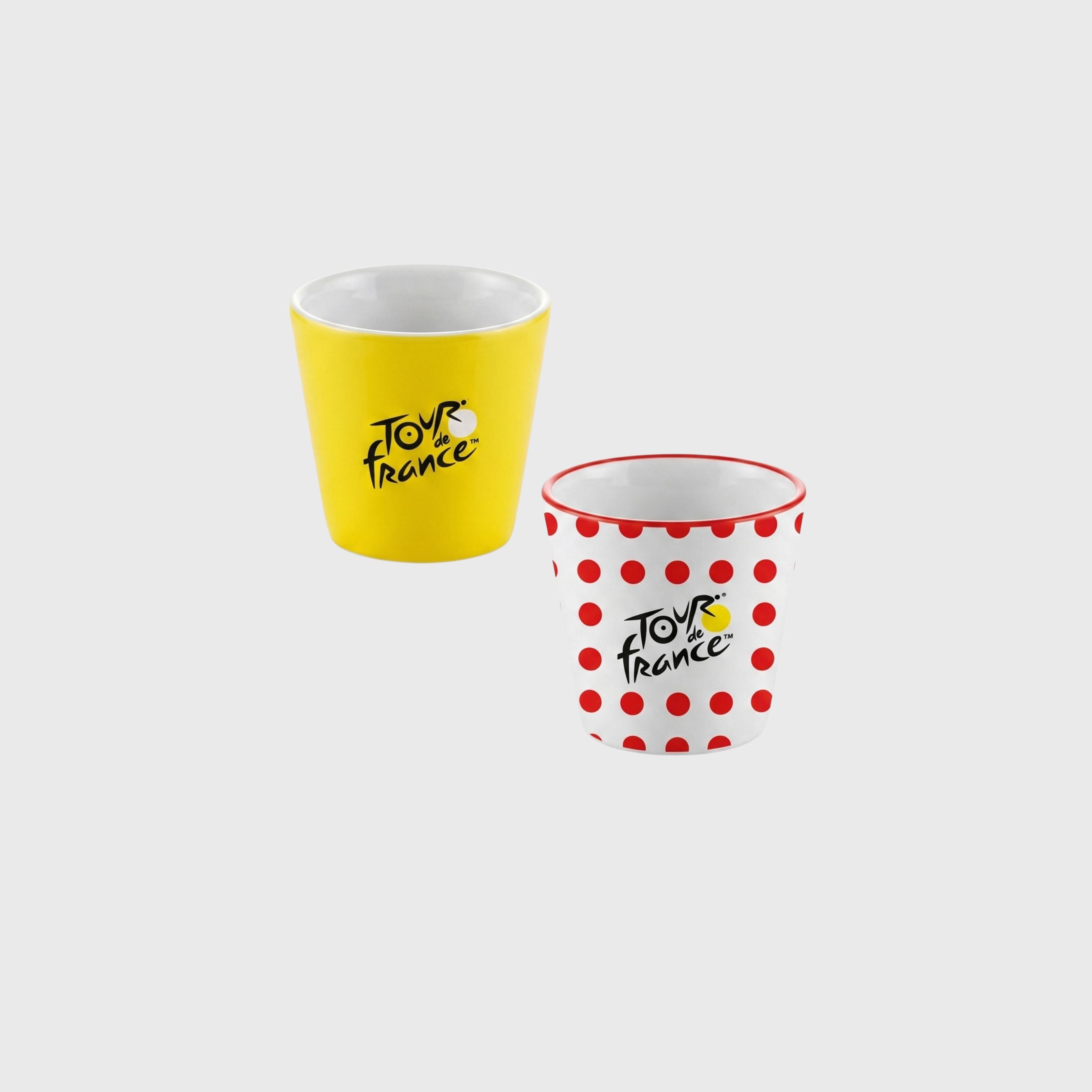 Tasses Expresso Tour De France Jaune et Pois