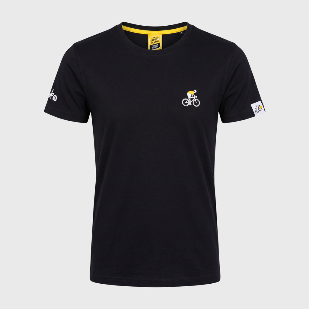 T-shirt Tour De France Broderie Jaune Mixte Noir
