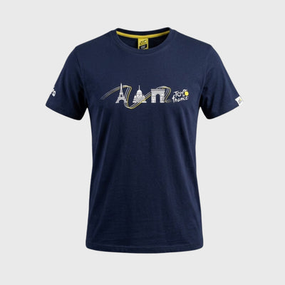 Unisex Paris Monuments Tour de France T-Shirt - Blue