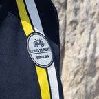 Pull Col Rond Tour De France Vintage Bleu Mixte