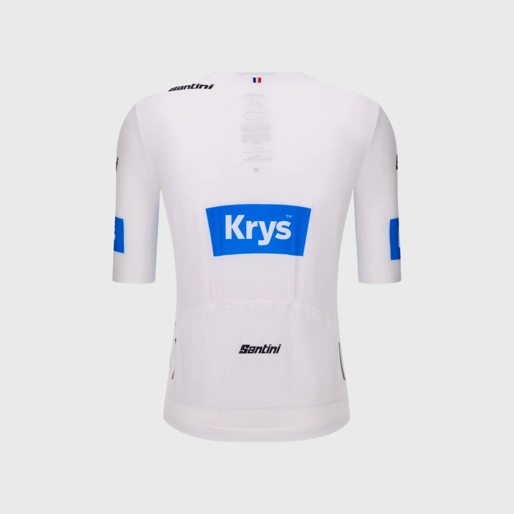 Maillot Cyclisme Meilleur Jeune Santini Tour de France Blanc