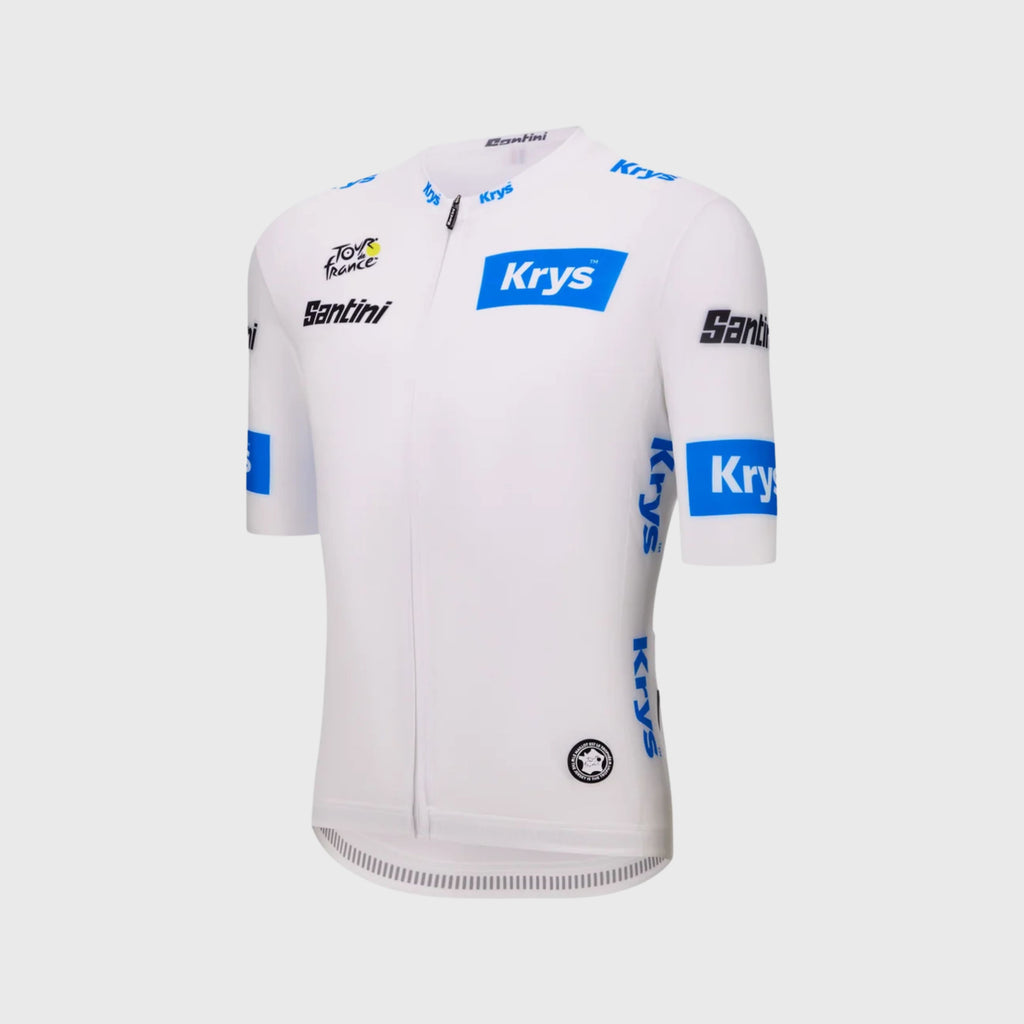 Maillot Cyclisme Meilleur Jeune Santini Tour de France Blanc
