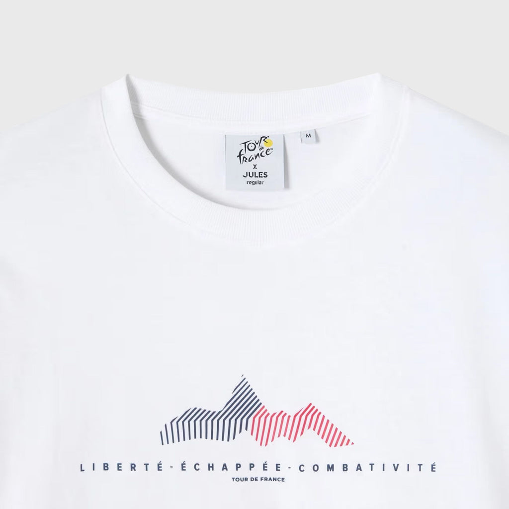 T-shirt Tour de France Reg Devant Jules Fan De Vélo Blanc Mixte