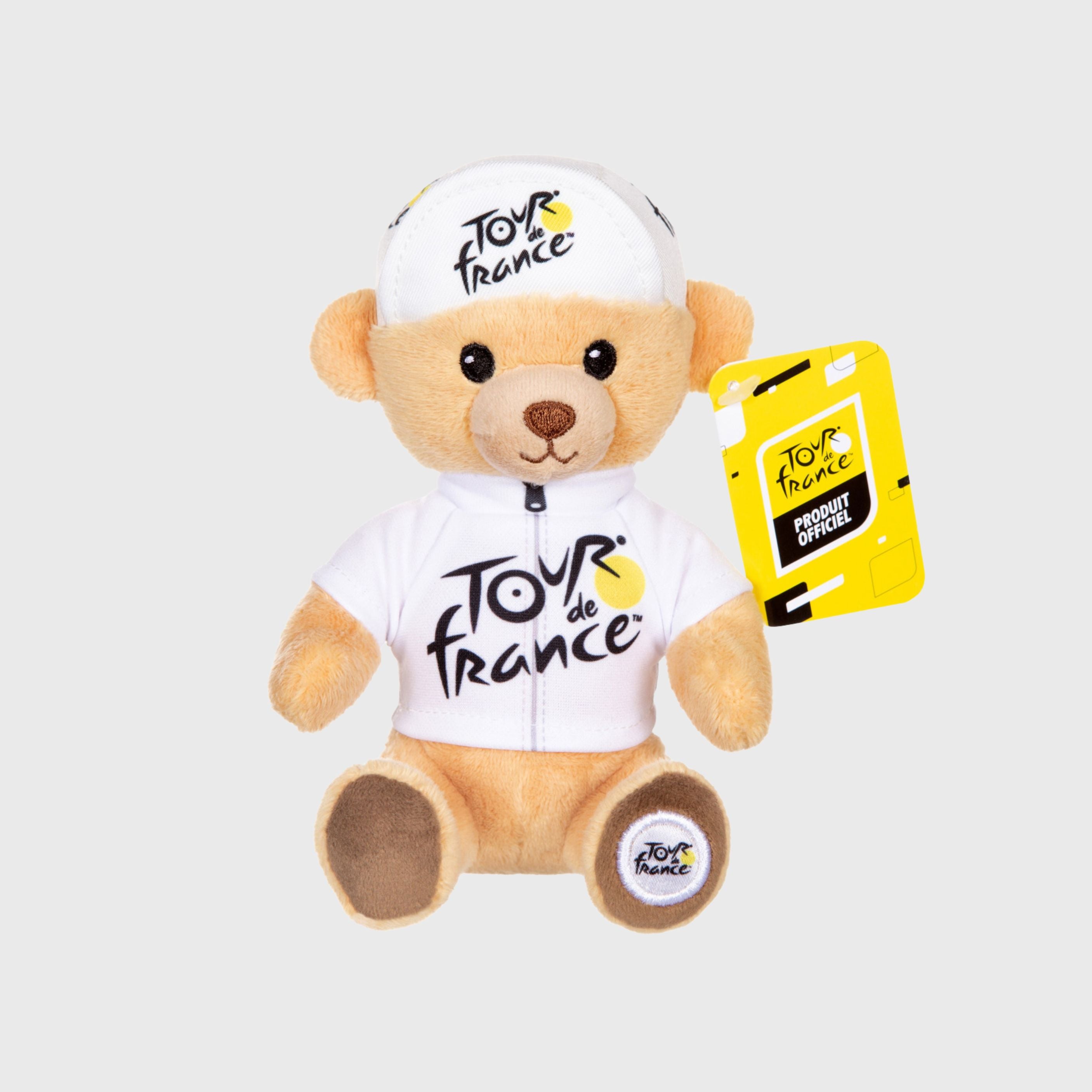 Peluche Tour De France Ours Maillot Blanc 15 cm
