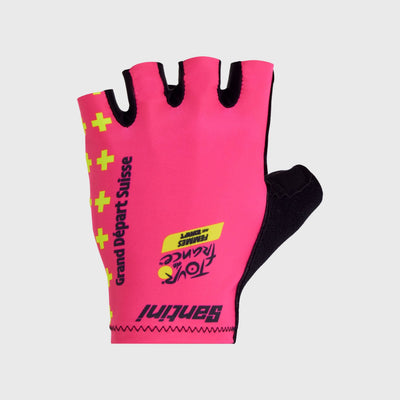 Gants Cyclisme Tour De France Femmes 2026 Santini Grand Départ Suisse Fluo Orange