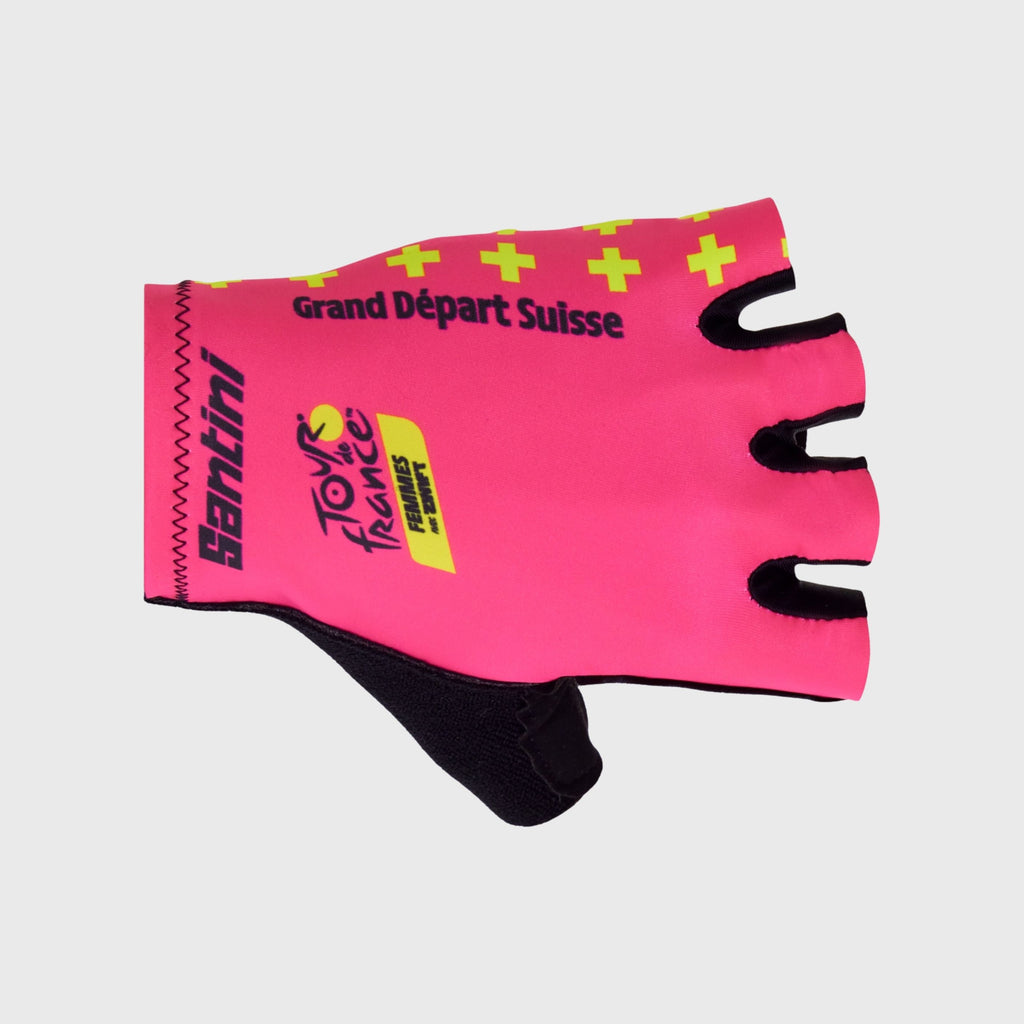 Gants Cyclisme Tour De France Femmes 2026 Santini Grand Départ Suisse Fluo Orange
