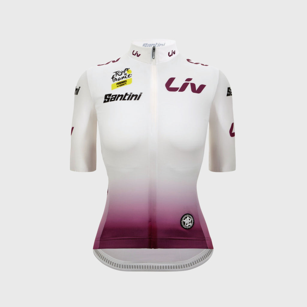 Maillot Cyclisme Meilleure Jeune Santini Tour de France Femmes 2026 Blanc