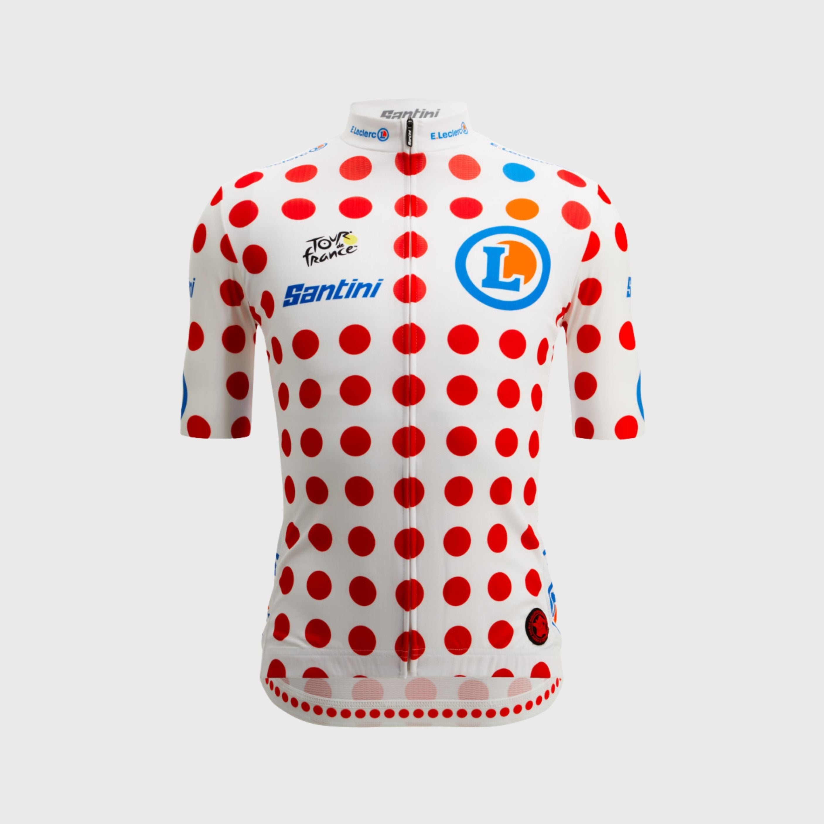 Maillot Cyclisme Santini Leader Meilleur Grimpeur Tour de France Pois Mixte