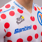 Maillot Cyclisme Santini Leader Meilleur Grimpeur Tour de France Pois Mixte