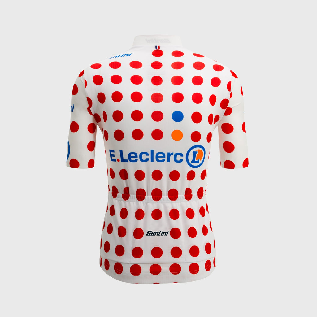 Maillot Cyclisme Santini Leader Meilleur Grimpeur Tour de France Pois Mixte