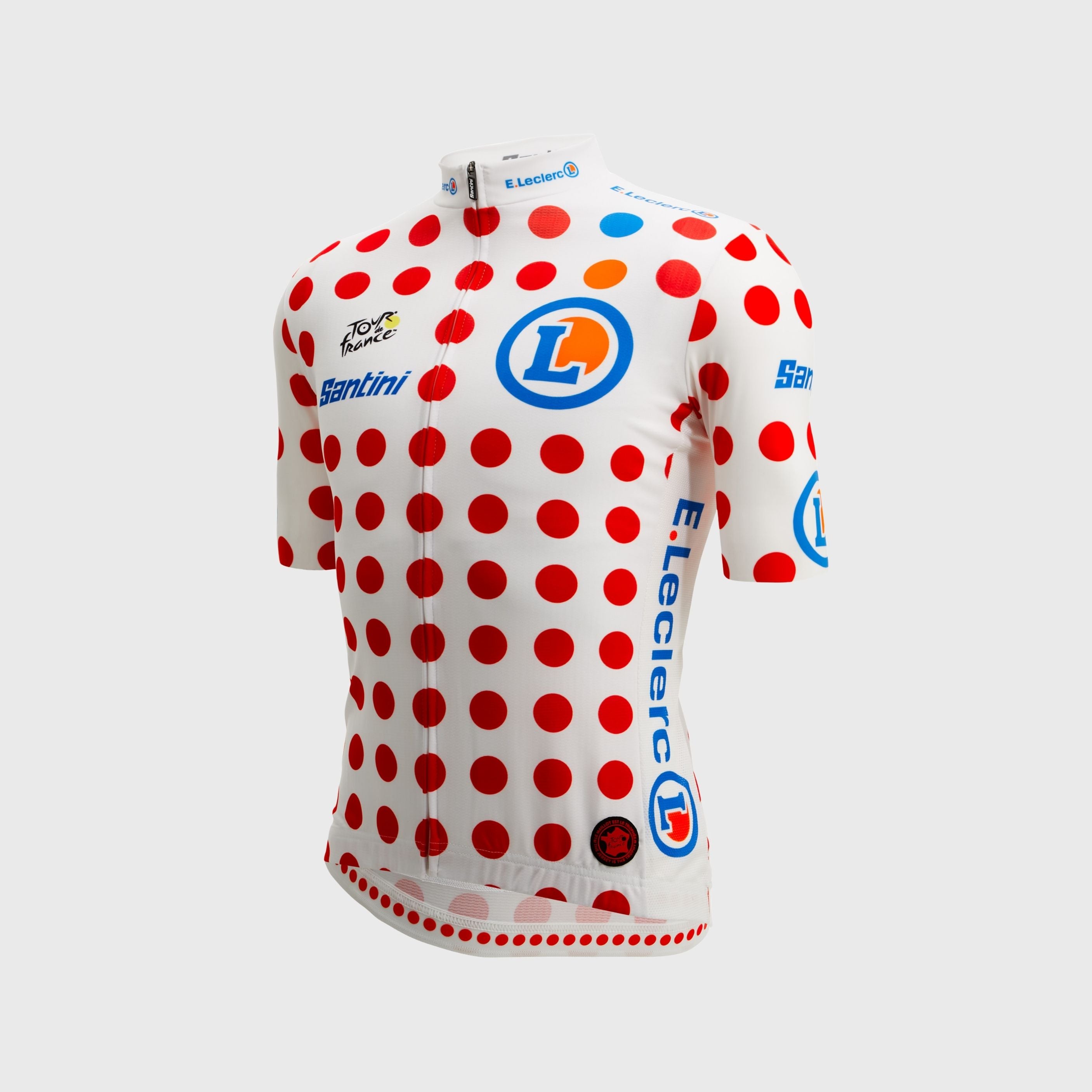 Maillot Cyclisme Santini Leader Meilleur Grimpeur Tour de France Pois Mixte