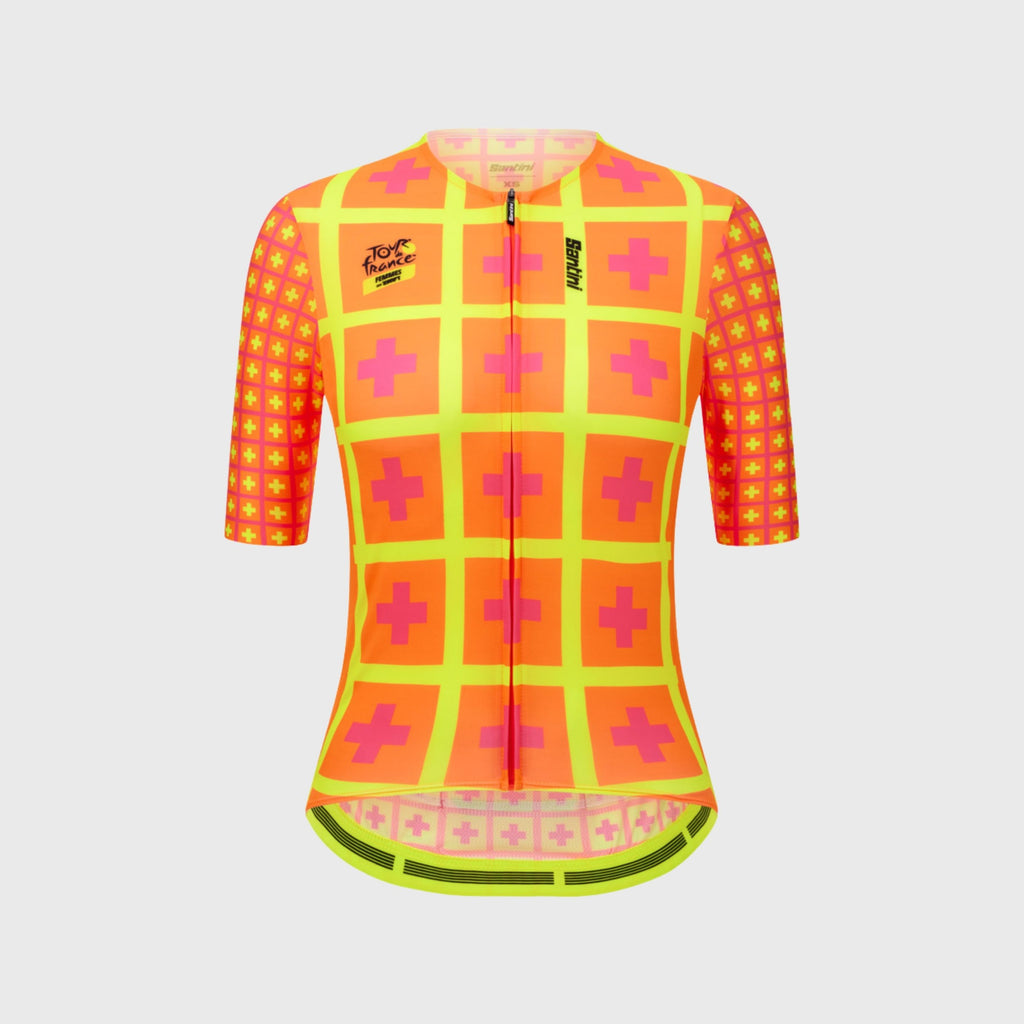 Maillot Cyclisme Tour De France Femmes 2026 Santini Grand Départ Suisse Fluo Orange