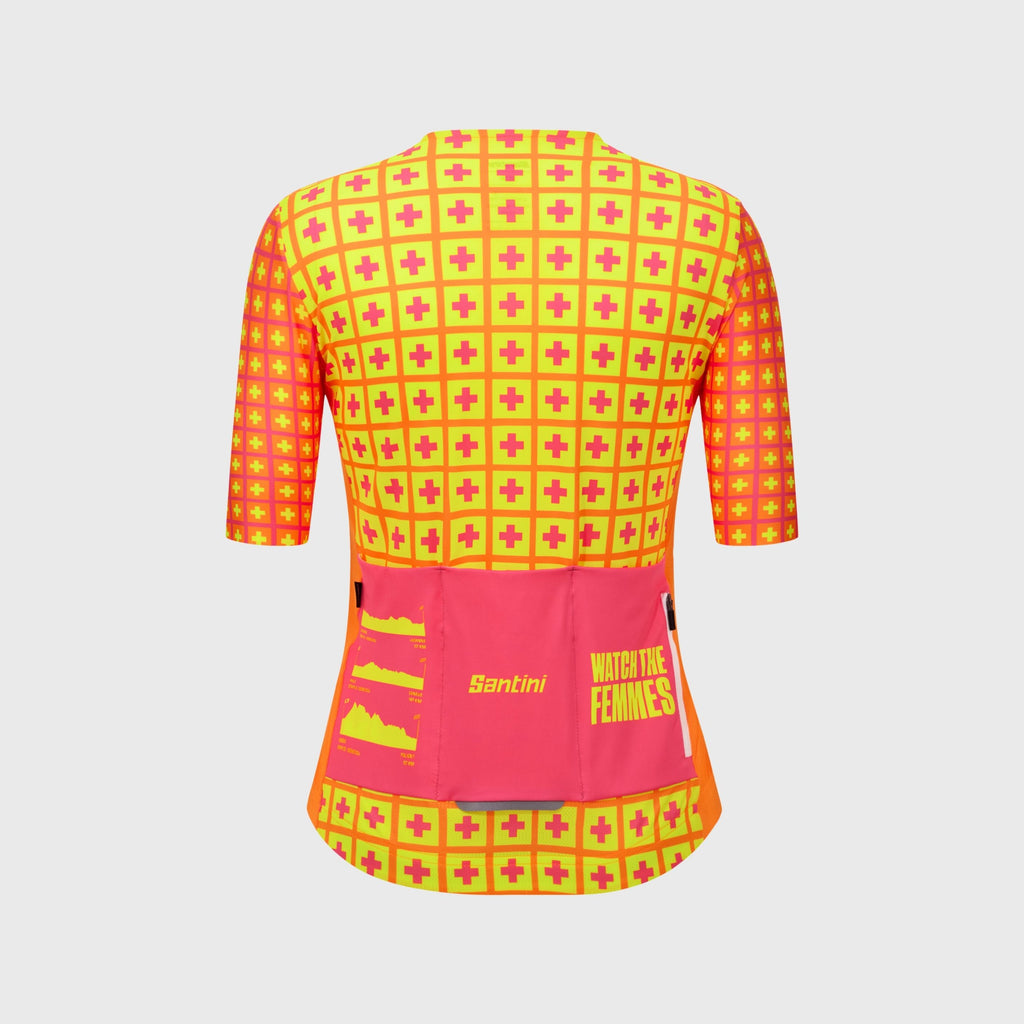 Maillot Cyclisme Tour De France Femmes 2026 Santini Grand Départ Suisse Fluo Orange