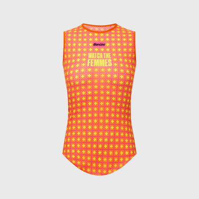 Maillot Sans Manches Cyclisme Tour De France Femmes 2026 Santini Grand Départ Suisse Fluo Orange