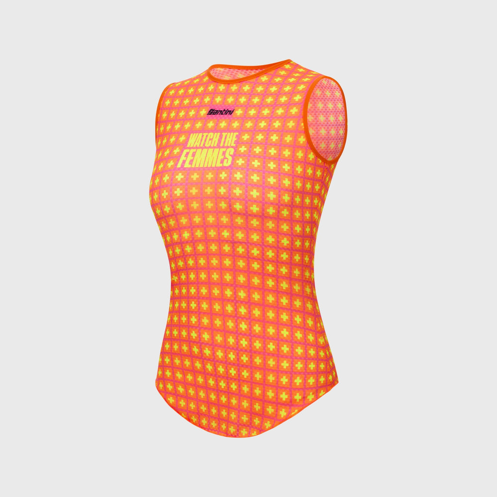 Maillot Sans Manches Cyclisme Tour De France Femmes 2026 Santini Grand Départ Suisse Fluo Orange