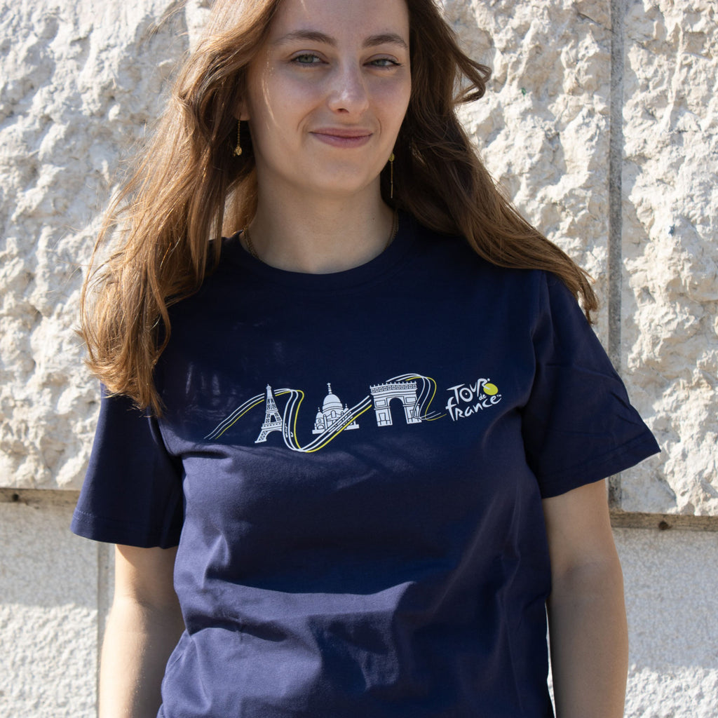 Unisex Paris Monuments Tour de France T-Shirt - Blue